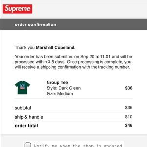 Supreme Group Tee Dark Green